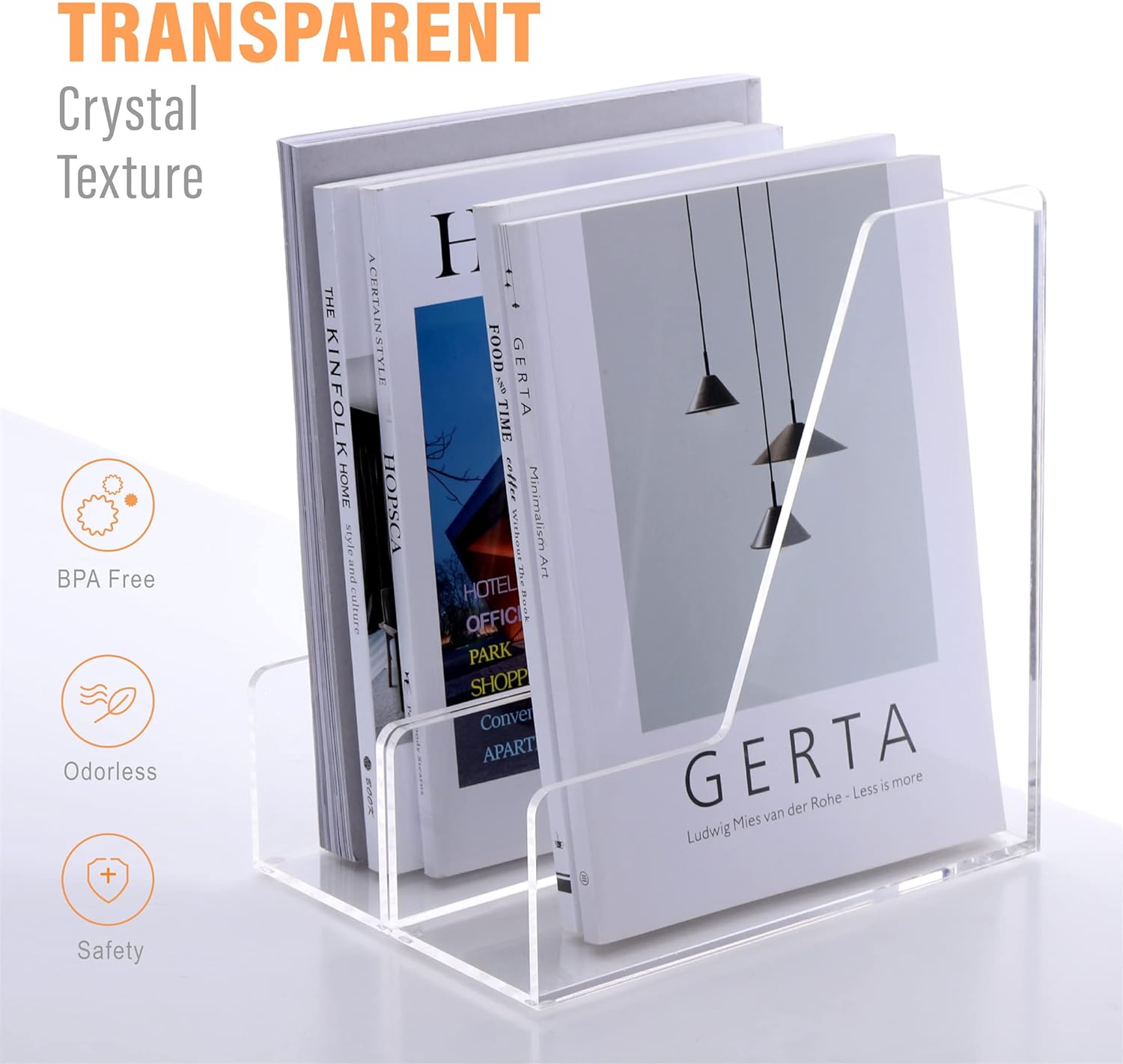 SANRUI 2 Pack Acrylic Magazine File Holder, Vertical Armenia - View #2