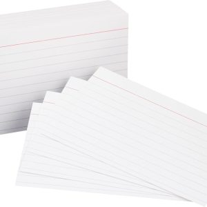 Amazon Basics Heavy Weight Ruled Lined Index Cards, White, 3x5 Inch Card, 100-Count