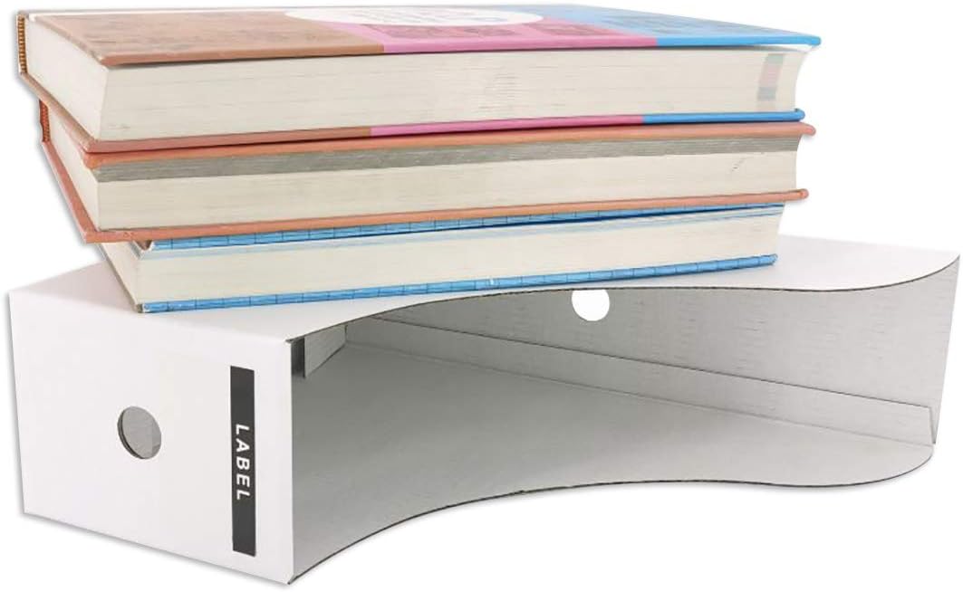 HUAPRINT Magazine File Holder(12 Pack,White)-Folder Holder,Desk File Organizer,Document Holder Box,Magazine Storage Box,With Labels - Image 6