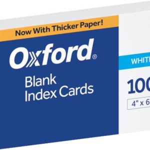 Oxford Blank Index Cards, 4" x 6", White, 100/Pack