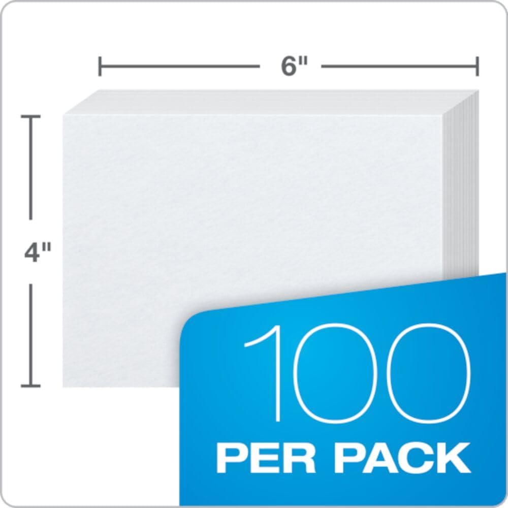 Oxford Blank Index Cards, 4" x 6", White, 100/Pack - Image 3