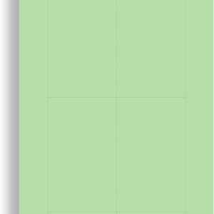 Plain Green Printable Index Cards 3x5 - Index Card Sheets for Inkjet & Laser Printers - Perforated cards 4 per page - 25 Sheets / 100 Index Cards